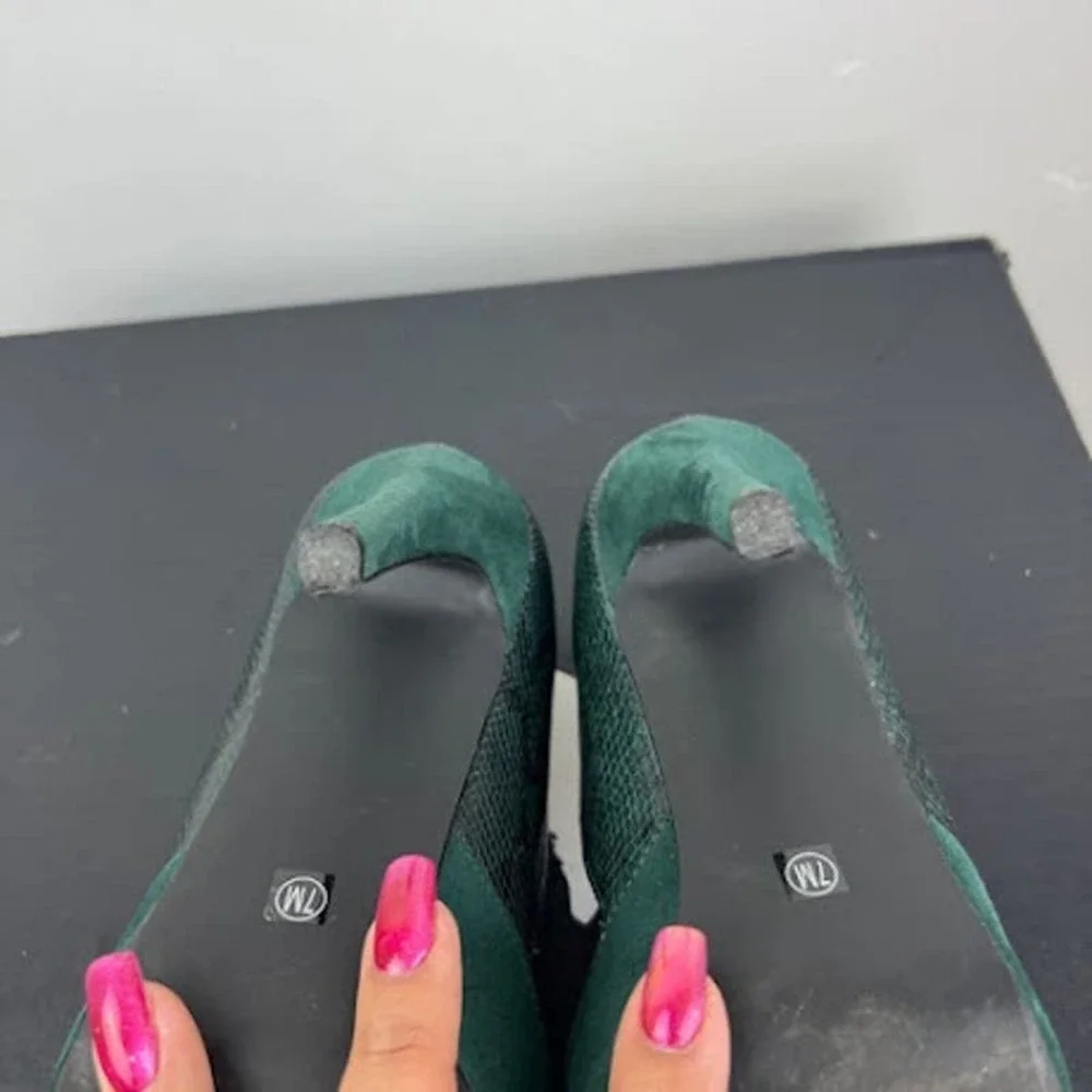 Chinese Laundry green faux leather/suede pumps womens size 7 - Picture 7 of 9